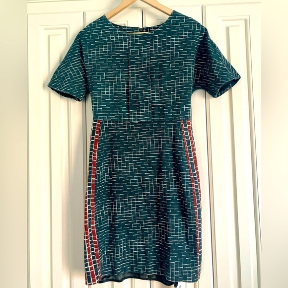 W118 by Walter Baker Green Short Sleeved Cotton Blend Lined Shift Dress Size S - Picture 1 of 6
